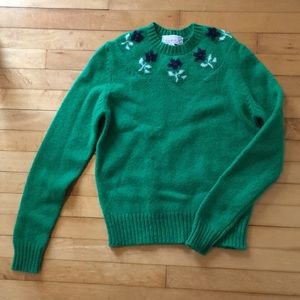 Vintage Braemar Scottish Wool Flower Sweater